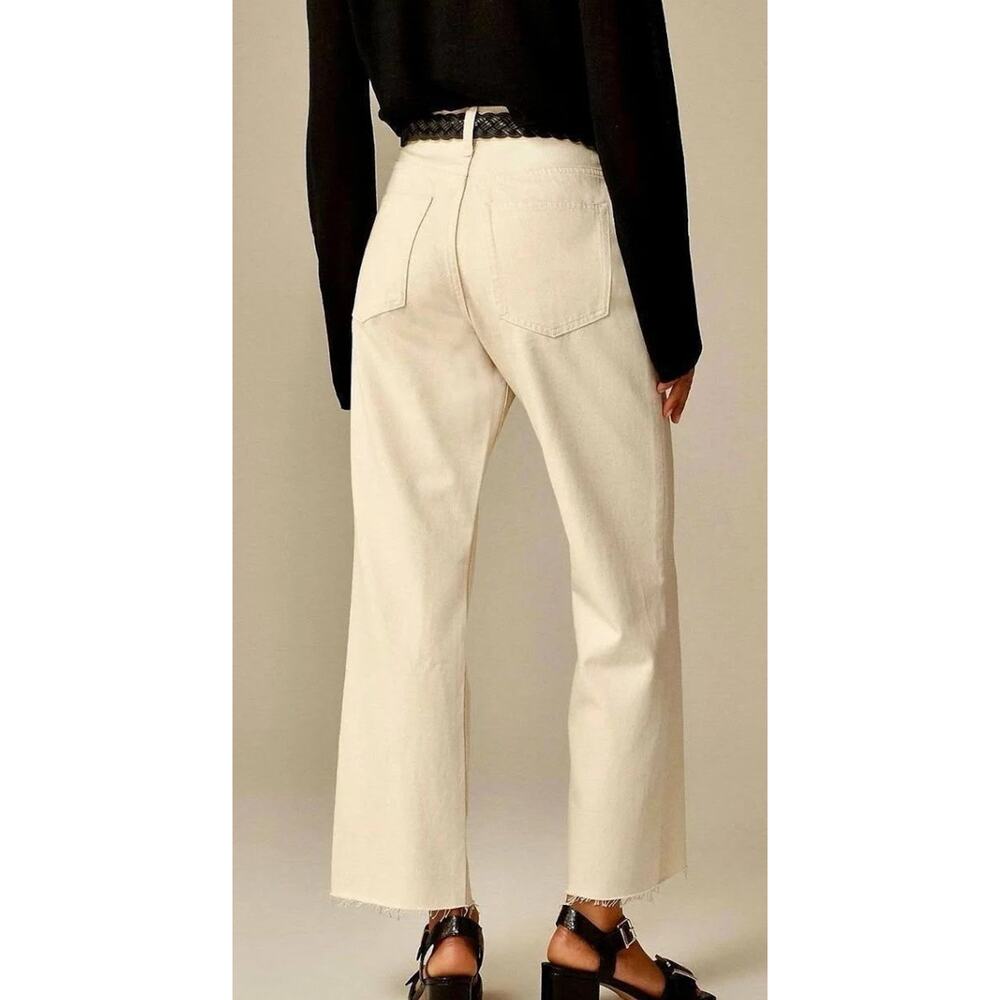J. Crew Kickout Jeans Size 27 '84 Relaxed Ecru Wash 100% Cotton Raw Hem CH686 - Picture 2 of 16